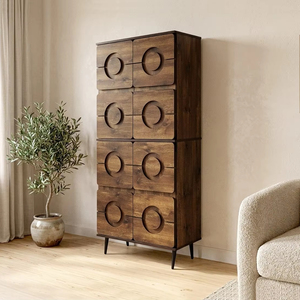 Organizador Plegable Moderno de 8 Niveles, Modelo Ryan, con 4 Puertas, para Zapatos, en Color Roble Pacífico, para Sala de Estar, Mueble para el Hogar, Gran Venta - Product Image 1