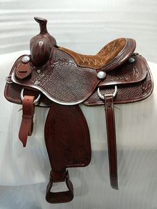 Silla de Montar Occidental de Cuero Hecha a Mano de Primera Calidad para Montar en Rancho o en Senderos, Disponible a un Precio Accesible - Product Image 3