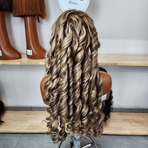 GUGU HAIR Transparent HD Lace Front Glueless Base Double Drawn Vietnam Human Hair Virgin <b>Wig</b> Bouncy Curly <b>Deep</b> <b>Wave</b> for Blonde - Product Image 4