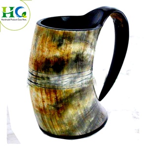 Jarra de Cerveza con Forma de Cuerno |   Taza Artesanal Natural para Cerveza, Cerveza Alemana, Miel o Estilo Vikingo, Vajilla para Bar, Regalo, Precio Mayorista para Exhibición en Bar Doméstico, Premium - Product Image 1