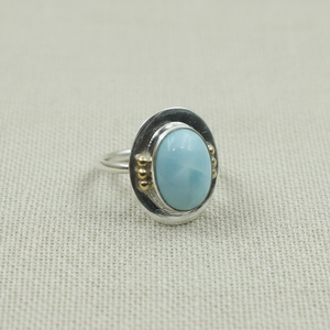 Top quality Larimar Gemstone <b>Ring</b> 925 <b>Silver</b> Brass Beads Handmade <b>Statement</b> <b>Ring</b> Rose Gold Yellow Gold Plated Boho Jewelry Gift - Product Image 4