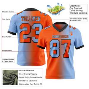 Camiseta Deportiva Americana para Hombre, Multicolor, Cuello en V, Manga Corta, Malla Transpirable, Impresión Sublimada, Nombre del Equipo, Número, Ropa Personalizada - Product Image 2