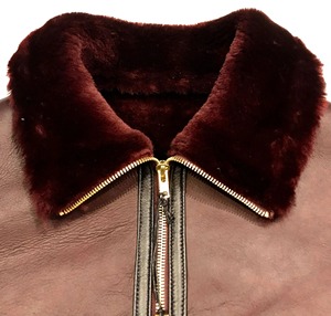 <b>Men's</b> Genuine Leather <b>Shearling</b> Winter Coat Premium Fur Lined Aviator <b>Jacket</b> Warm Stylish Durable Outerwear Fashion - Product Image 2