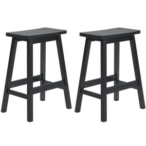 2 sgabelli da bar con seduta a sella in legno di pino nero - Product Image 4