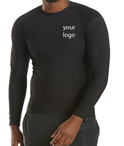 <b>Black</b> Design Digital Print Rash Guard Breathable Athletic <b>Compression</b> Wear UPF50+ 220g Low MOQ Competitive Factory - Product Image 4