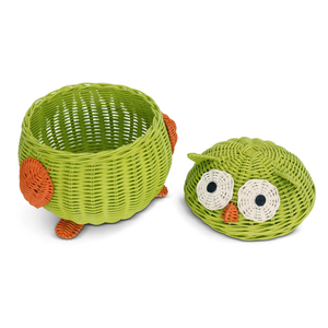 Handmade Owl Shape Toy <b>Storage</b> <b>Basket</b> Rattan Nursery Room Furniture Kids Room <b>Storage</b> Solution For Home Use Wholesale - Product Image 4