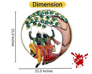 Decoración Circular de Pared con Diseño de Radha Krishna, Ideal para Decoración de Paredes y Regalos - Product Image 3