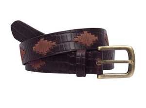 Ceinture Polo de Luxe en Cuir de Vache Indien Bleu Glacé avec Boucle à Bande Rouge, Qualité Supérieure, Fabriquée en Alliage Véritable - Product Image 3