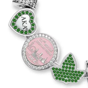   Bracelet de luxe élégant pour femme 2026 Boule Skyline Premium avec breloque en cristal rose, bijou de mode pour sororité - Product Image 5
