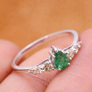 Wholesale Handmade 925 Solid Sterling <b>Silver</b> Engagement <b>Rings</b> Precious Natural <b>Emerald</b> Diamond Gemstone IGI Certified Weddings - Product Image 1