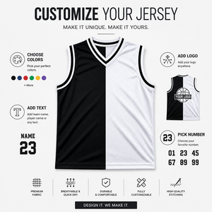 Camiseta de Baloncesto Unisex, Cuello en V, Sin Mangas, con Bloques de Color, Malla Transpirable, Poliéster, Corte Regular para Adultos, Todas las Temporadas - Product Image 5