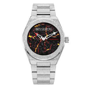 2023 luxe givré en acier inoxydable 316L pierre de <span class=keywords><strong>volcan</strong></span> cadran lumineux <span class=keywords><strong>japon</strong></span> 8215 mouvement mécanique étanche Logo personnalisé montre - Product Image 3