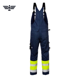 Custom Hi Vis Work Bib <b>Overalls</b> Reflective Safety Dungarees <b>Men's</b> Industrial Bib Pants High Visibility Cotton Polyester Workwear - Product Image 2