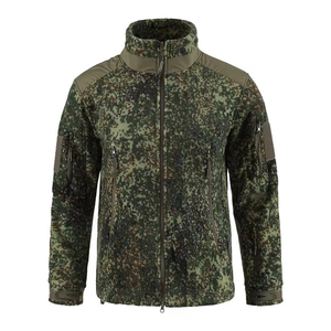 Men's <b>Black</b> Breathable <b>Fleece</b> <b>Jacket</b> Stand Collar Zip-Up Tactical Winter Streetwear with Multiple Pockets - Product Image 2