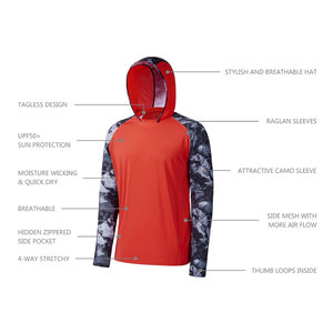 Camisetas de Pesca de Manga Larga con Protección Solar UPF 50+, 100% Poliéster, Anti-UV, de Secado Rápido, Transpirables, Tallas Grandes, Diseño Personalizado - Product Image 4