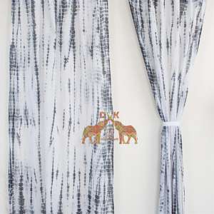 ผ้าม่านพิมพ์ลายผ้าฝ้ายทำมือแบบดั้งเดิม ลายไทได ลายพิมพ์บล็อกอินเดีย สำหรับห้องนั่งเล่น ชุดผ้าตกแต่งบ้าน - Product Image 5