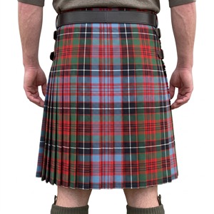 Kilt écossais traditionnel pour homme, rouge, vert, bleu, noir, à carreaux, avec boucles de ceinture en cuir - Product Image 2