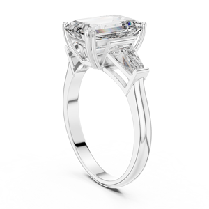 925 Sterling Silver Emerald Cut Moissanite <b>Diamond</b> <b>Ring</b> Wholesale Engagement Jewelry OEM ODM Supplier Factory - Product Image 3