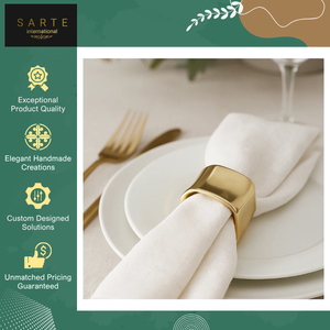 Wholesale Stocked Premium Quality Eco-Friendly Wedding Restaurant Decor Brass Napkin Ring Set for Dining <b>Table</b> at Low Price - Product Image 3