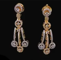 Ensemble collier et boucles d'oreilles en cristal plaqué or, design géométrique, bijoux de mariage pour femmes, style classique, bijoux en alliage tendance - Product Image 2