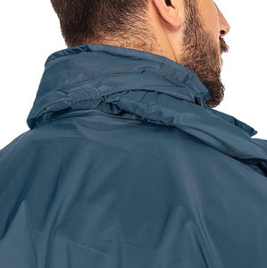 Men's Waterproof Hooded <b>Jacket</b> <b>Packable</b> Design Blue Casual Spring Wear Zipper Closure Stand Collar Regular Fit - Product Image 2