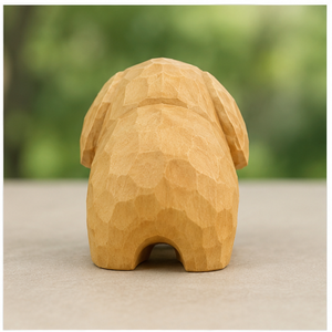 Escultura de Perro de Madera Hecha a Mano, Figura de Animal Tallada, Decoración de Mesa, Arte Minimalista para Sala de Estar - Product Image 5