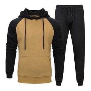 Conjunto Deportivo de Sudadera con Capucha para Hombre, Color Rojo y Negro, con Bolsillos Laterales, Corte Regular, Estilo Casual para Otoño - Product Image 5