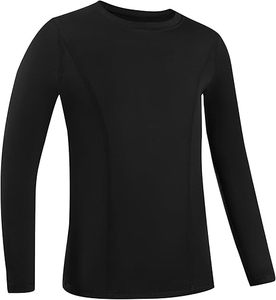 Camiseta de Manga Larga Negra de los Buffalo Bills, 100% Poliéster, Secado Rápido, Bordada, Color Sólido, Ajuste Cómodo y Elástico, Informal - Product Image 1