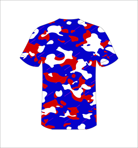 Camiseta de Béisbol Sublimada Personalizada con Camuflaje Rojo, Blanco y Azul, Uniforme de Equipo con Botones, Camiseta Deportiva de Poliéster que Absorbe la Humedad - Product Image 3