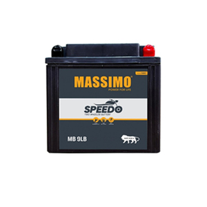 Suministro Directo de Fábrica, Batería de Motocicleta MASSIMO MB - 9LB de Calidad Estándar con Certificación ISO y Ciclo de Vida de 350 HLE, desde India - Product Image 1