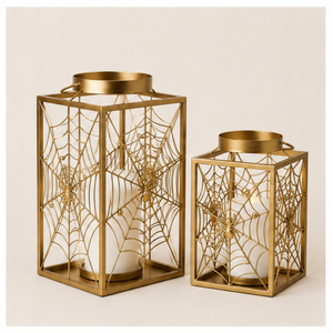 Handmade Gold Metal Spider Web Candle <b>Lantern</b> Decorative Halloween <b>Lantern</b> Centerpiece Candle Holder for Home and Events - Product Image 5