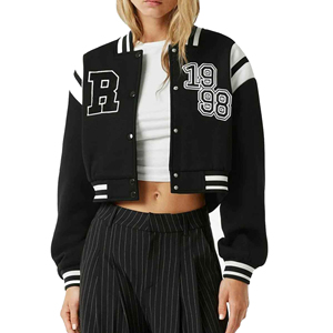 Casual Leather Sleeves Oversize Varsity <b>Jacket</b> <b>Spring</b> Vintage Cool Baseball <b>Jacket</b> for <b>Women</b> Letters Woman <b>Jacket</b> Coat OEM - Product Image 1