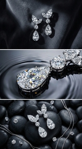 925 Sterling <b>Silver</b> Moissanite Drop <b>Earrings</b> Marquise Round Pear Cut Luxury for Women <b>Wedding</b> Anniversary Gift - Product Image 3