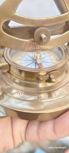 <b>Antique</b> Nautical Brass Alidade Telescope with <b>Compass</b> Base 4 Inch Decorative Instrument - Product Image 4