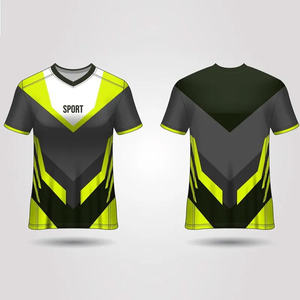 Camiseta Deportiva Sublimada con Cuello en V para Hombre SFIVE 2027, Negra y Amarilla, de Secado Rápido, para Deportes Electrónicos, Uniforme para Gamers Adultos - Product Image 1