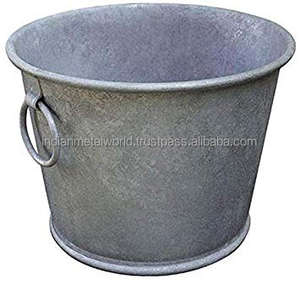 Maceta pulida y brillante para decoración del hogar y jardín, jardineras de hierro galvanizado a bajo precio - Product Image 6