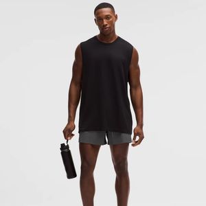 กางเกงวิ่งขาสั้นผู้ชายสำหรับฤดูร้อน ผ้าแห้งเร็ว ระบายอากาศดี สวมใส่สบาย ดีไซน์ผ่าด้านหน้า เป็นมิตรต่อสิ่งแวดล้อม ผลิตจากผ้าแคนวาส โพลีเอสเตอร์/คอตตอน - Product Image 1