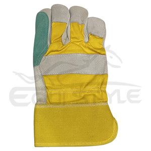 Construction Work Gloves Wholesale Heavy Duty Cowhide Split Leather Safety Gloves Industrial Use Non Slip Rigger Gloves - Product Image 3