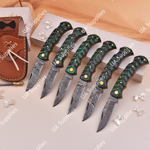 มีดพับเหล็กดามัสกัสออกแบบเองได้ คมกริบระดับมืออาชีพ มีดพกพาอเนกประสงค์ EDC รองรับ OEM/ODM ขายส่ง - Product Image 2