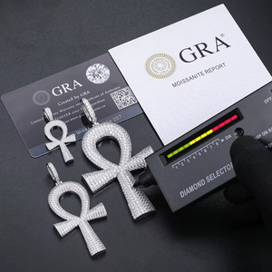 Collar con Colgante de Cruz de Plata 925 con Incrustaciones de Diamantes Moissanite para Mujer, Joyería Popular en Varios Tamaños - Product Image 4