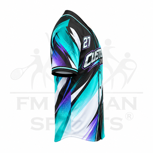 Maillot de baseball personnalisé unisexe, sublimation, chemise de sport à manches courtes boutonnée, uniforme d'équipe personnalisé, coupe oversize, été - Product Image 3