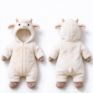 Mono de zorro personalizado para bebé, pelele de animal de peluche, traje de zorro con capucha, disfraz de animal para recién nacido, mono de lana para bebé - Product Image 4
