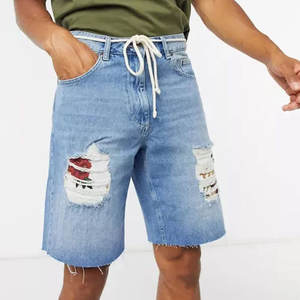 Shorts de Mezclilla Desgastados para Hombre, Cierre de Botones, Venta al Por Mayor, Shorts de Jeans Personalizados, MOQ Bajo - Product Image 2