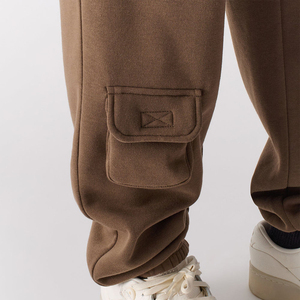 Pantalon de jogging personnalisé épais pour homme, 100 % coton, style cargo, taille haute, avec cordon de serrage, décontracté, streetwear - Product Image 3