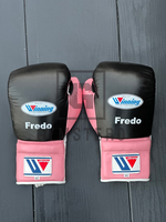 Conjunto de Boxeo Azul Personalizable de Alta Calidad, Cuero Vacuno Genuino, Cierre con Cordones, Guantes de Artes Marciales con Muñequera Ajustable