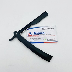 Maquinilla de afeitar profesional desechable de acero inoxidable al por mayor, herramienta de afeitado corporal manual sostenible, negra certificada - Product Image 4