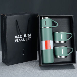 Ensemble cadeau de tasses isothermes en acier inoxydable à 3 couvercles, personnalisable, moderne, impression UV, cadeaux promotionnels pour le bureau, les entreprises, les cadeaux d'entreprise, Nouvel An - Product Image 1