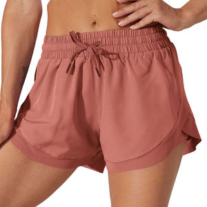 Shorts décontractés pour femmes en laine blanche, à volants, taille mi-haute, élastiques, respirants, écologiques, séchage rapide, coupe régulière, 240g, teint uni - Product Image 2