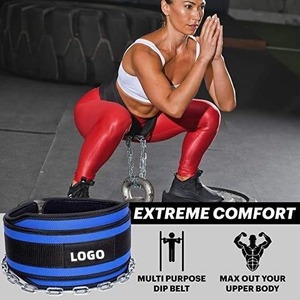 Neoprene <b>Weight</b> Lifting <b>Belt</b> with Stainless Steel D-Ring and 36 Long Chain Adjustable Waist Support for Strength <b>Training</b> - Product Image 4