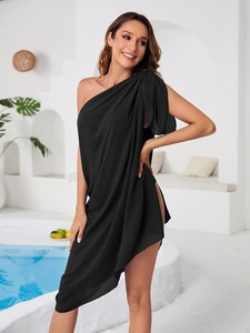 Paréo de plage maxi imprimé animal/leopard pour femme, cache-maillot 2 pièces léger à nouer sur les côtés pour les vacances à la plage - Product Image 3